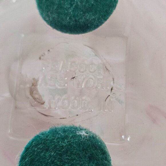 Peacock Glass Works Handcrafted Clear & White & Pink Glass Paperweight - Picture 7 of 10